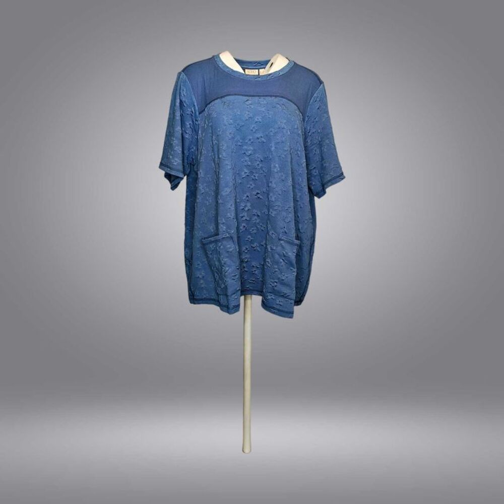 LOGO by Lori Goldstein Women's Top Plus Sz 2X Blue